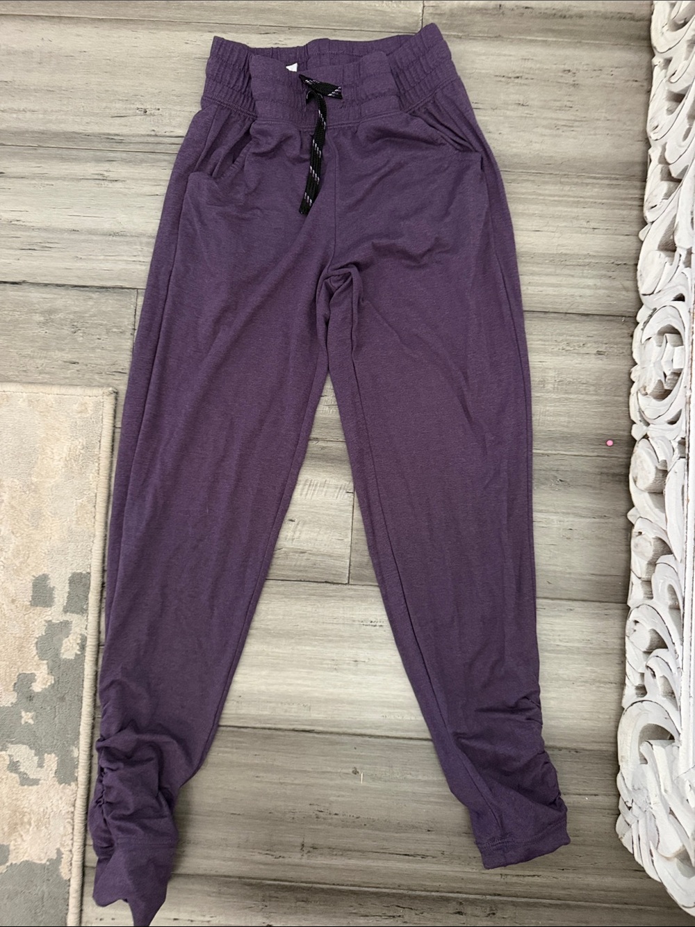 Kids Purple Jogger Sweatpants with Drawstring Waist